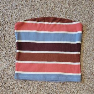 American Eagle Outfitters Red and Blue Strapless Crop Top